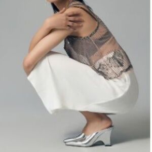 NWT Women’s Anthropologie Tilda Slip Skirt Ivory Cream Large